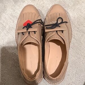 Zara Tan patent faux Leather shoes